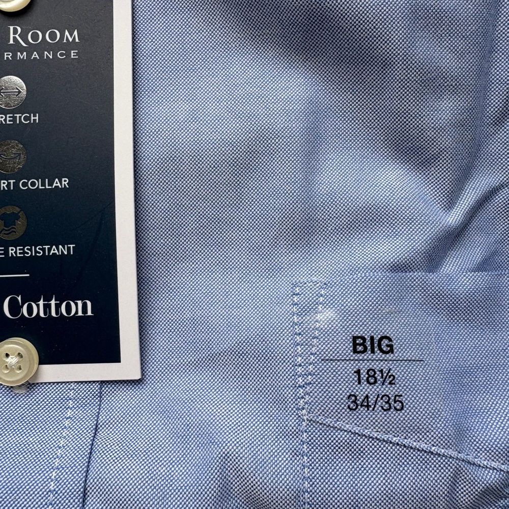 Club Room Light Blue Button-Down Performance Dress Shirt - Picture 5 of 6